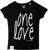 STUDIO BY BO® Kinder T-shirt Meisjes One Love | 100% GOTS gecertificeerd biologisch katoen | Maat 5-6 jaar 110-116cm | Biokatoen | Tof verpakt!