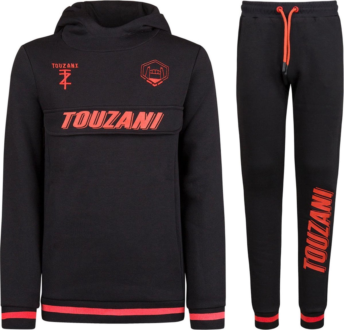 Touzani Trainingspak Maat 140 Jongens zwart rood bol