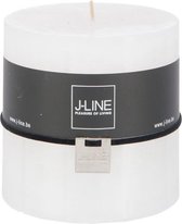 J-Line Cilinderkaars Stompkaars Wit -80H Set van 6 Stuks