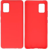 Bestcases Color Telefoonhoesje - Backcover Hoesje - Siliconen Case Back Cover voor Samsung Galaxy A31 - Rood