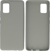 Bestcases Color Telefoonhoesje - Backcover Hoesje - Siliconen Case Back Cover voor Samsung Galaxy A41 - Grijs