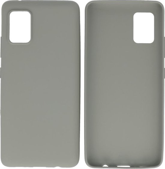 Bestcases Color Telefoonhoesje - Backcover Hoesje - Siliconen Case Back Cover voor Samsung Galaxy A41 - Grijs