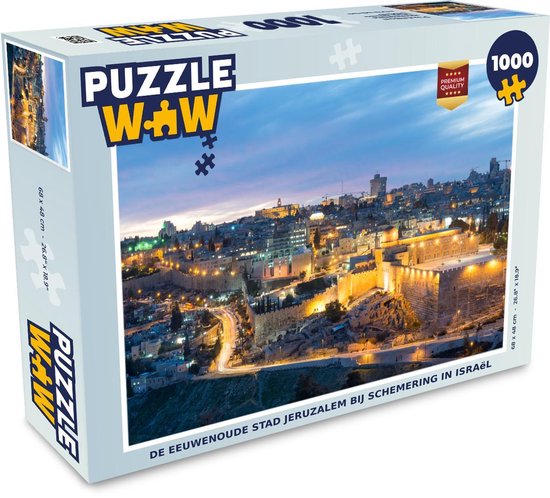 Puzzel Jerusalem 1000 stukjes - De eeuwenoude stad Jeruzalem bij schemering  in Israël | bol.com