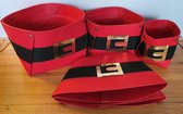 Kerst manden,kerstboomrok rood santa belt set of 4