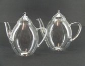 Glazen Theepot De Luxe 850 ml - glas - klein - glazen ronde theekan - geschikt voor 3-4 kopjes thee(bloem)