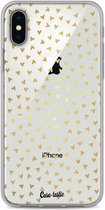 Casetastic Apple iPhone X / iPhone XS Hoesje - Softcover Hoesje met Design - Golden Hearts Transparant Print