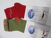 Noukie's - Sokken set van 2 paar - Meisjes - Rood en groen met orange 21/22