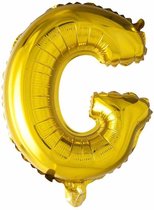 Letter ballon G 32inch, 80 cm zilver en goud kleurig