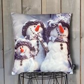 Lekker Zacht Kerst Kussenhoes - Sneeuwpoppen