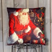 Lekker Zacht Kerst Kussenhoes - Kerstman met Cadeau