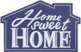 Deurmat Home Sweet Home - blauw/crème 45x70 cm
