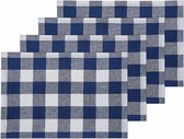 Placemats Blauw - Rechthoekig - Set van 4 - 45 x 28 cm - Katoen