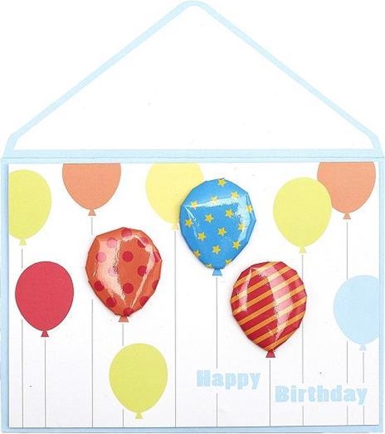 Indica Geestelijk Ontaarden Kaart | Happy birthday ballonnen | verjaardagskaart |kaart + enveloppe - 2  stuks | bol.com