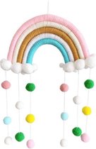 Regenboog | Mobiel | kinderkamer | babykamer | Roze - Wit - Licht bruin - Blauw | kraam kado