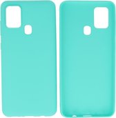 Bestcases Color Telefoonhoesje - Backcover Hoesje - Siliconen Case Back Cover voor Samsung Galaxy A21s - Turquoise