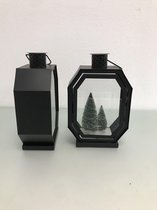 decoratieve lichthouder met kerstboom er in in een set van 2