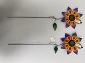 decoratieve insteek bloemen - set van 2 stuks (paars)