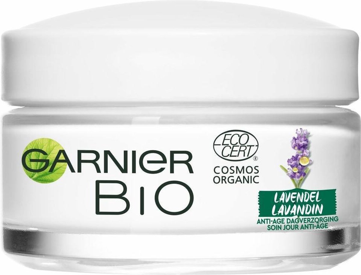 Garnier Bio Anti-Rimpel Dagcrème Revitaliserende Lavendel - 50 ml - Anti-Age Gezichtsverzorging voor Ieder huidtype, zelfs de gevoelige - Garnier