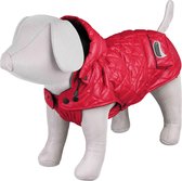 Hondenjas - Winterjas met afneembare capuchon - Rood - Maat XXS: 27 cm