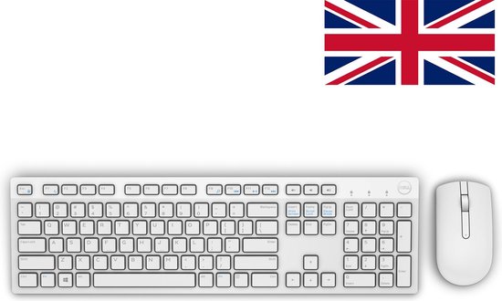 Deens Montgomery Rechthoek Dell KM636 Draadloos toetsenbord en muis - QWERTY Brits-Engels (£) - Wit |  bol.com