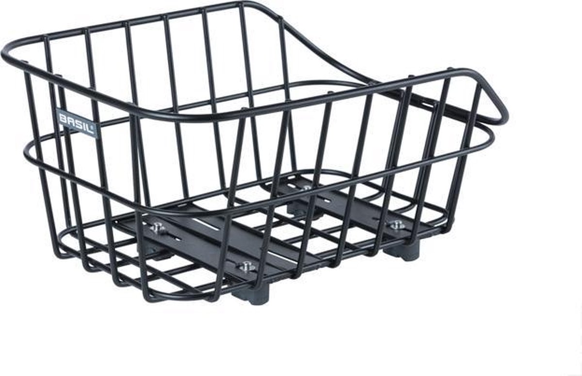 Basil Cento Alu WSL Fietsmand - Achter - Aluminium - Inclusief Bevestigingssysteem - Zwart - 22 Liter