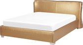 Beliani Waterbed Paris goud - Leer - 180x200 cm