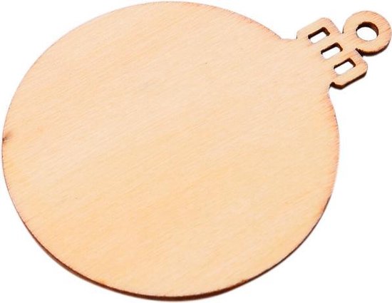 - Houten kerstballen - Kersthangers - Zelf in te kleuren - Set van 10 stuks