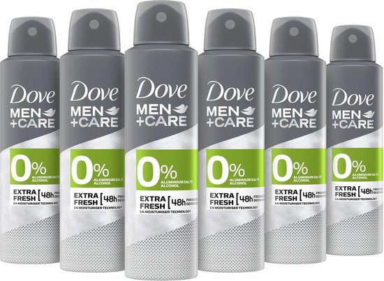 Dove Men+Care Extra Fresh Anti-Transpirant Deodorant Spray - 6 x 150 ml  -... | bol.com