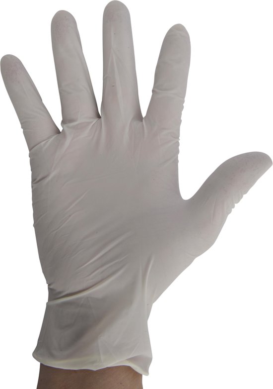 Latex handschoenen-wegwerphandschoenen Latex-wegwerphandschoenen L - Wit -  100ST- Met... | bol.com