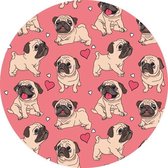 Kinderkamerkleed vinyl | Love Pugs