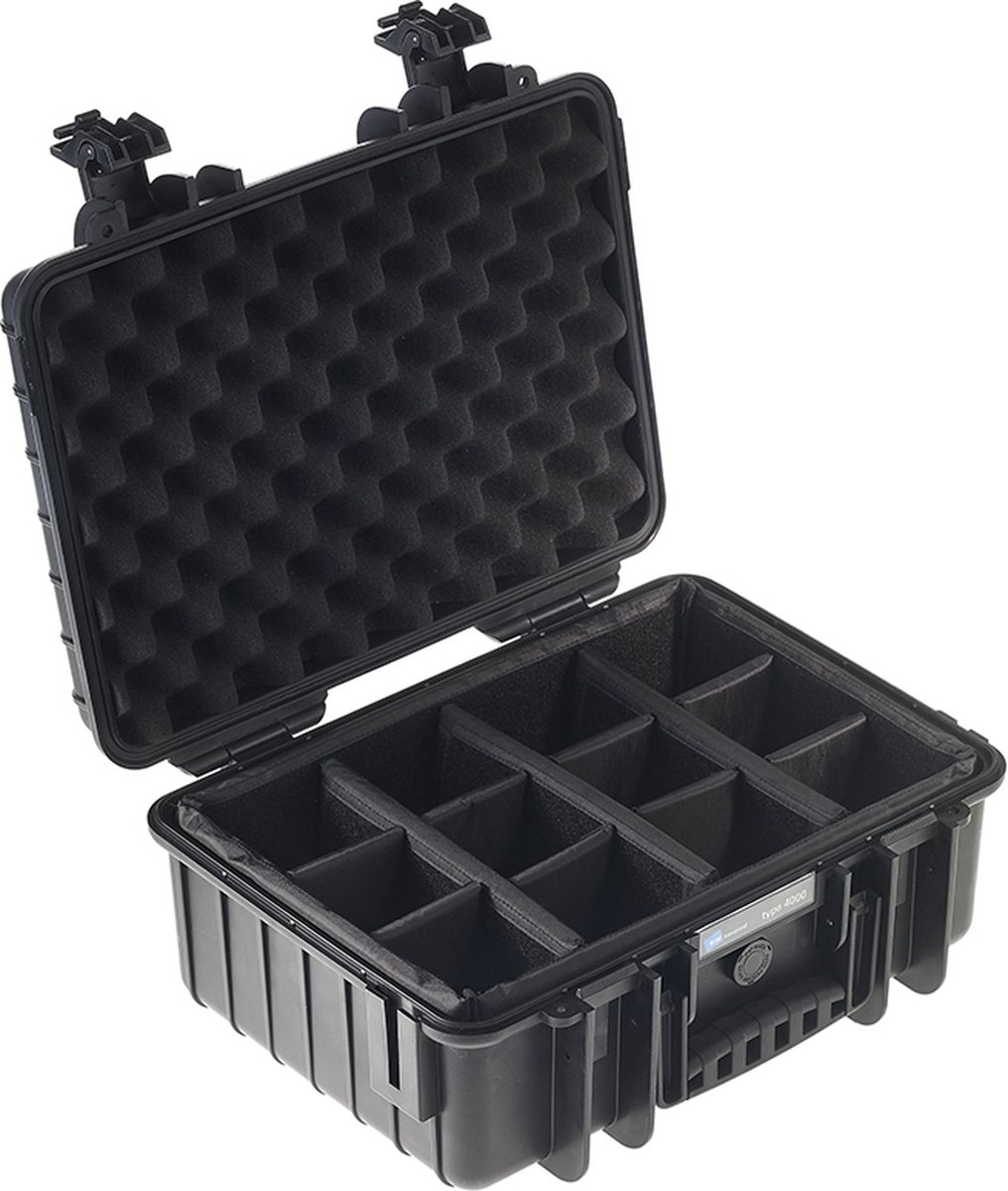 B&W International Type 4000 Outdoor Case incl. vakindeling - zwart