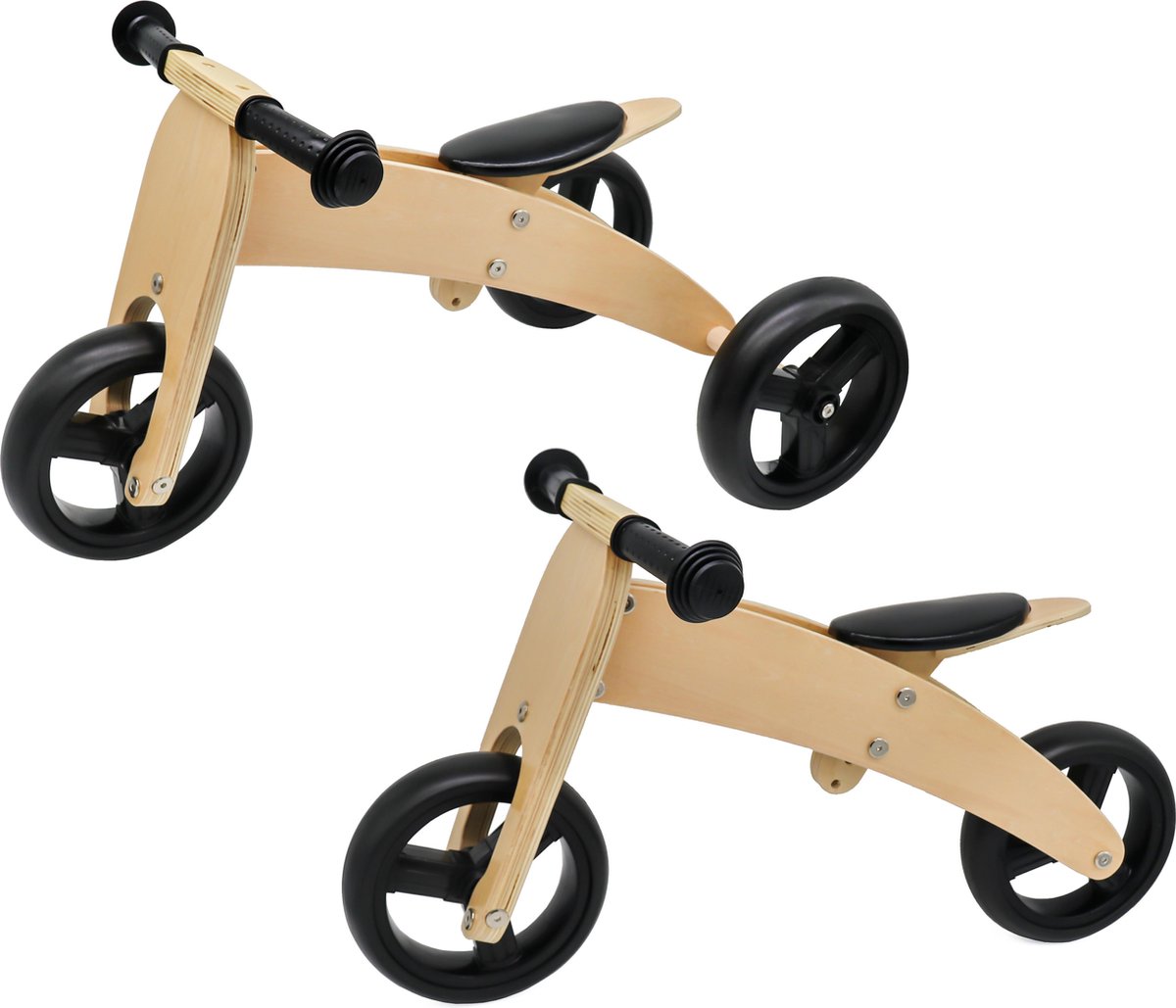 IMPAQT 2 in 1 Loopfiets Driewieler - geschikt vanaf 1 jaar - Hout | bol.com