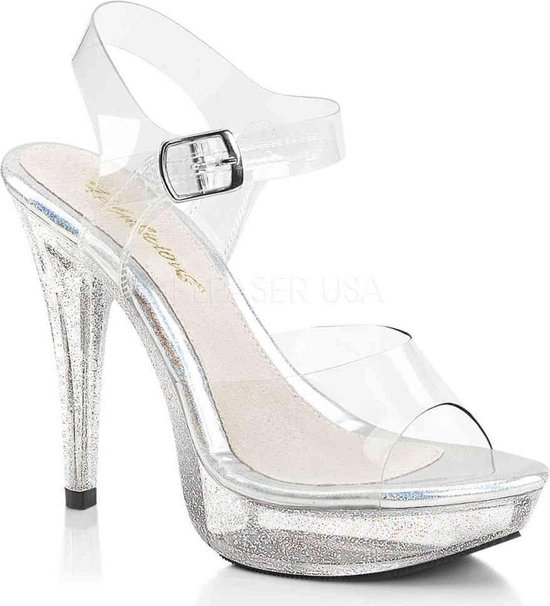 Fabulicious - COCKTAIL-508MG Sandaal met enkelband - US 10 - 40 Shoes - Transparant