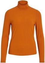 Vila Trui Visolitta Rib Rollneck L/s Top/su - 14056526 Pumpkin Spice Dames Maat - L