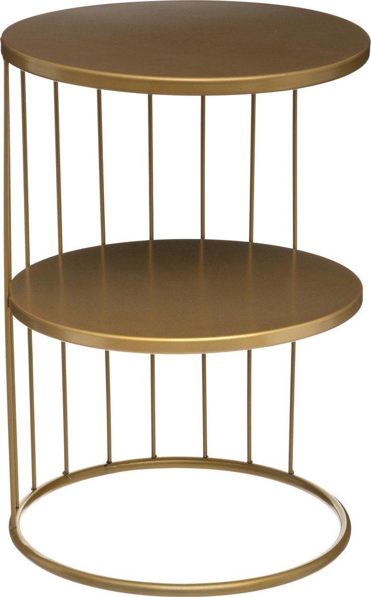 Atmosphera Kobu design bijzettafel goud - Tafel - Salontafel -  L. 36 x B. 36 x H. 52 cm (Moederdag tip) - Atmosphera