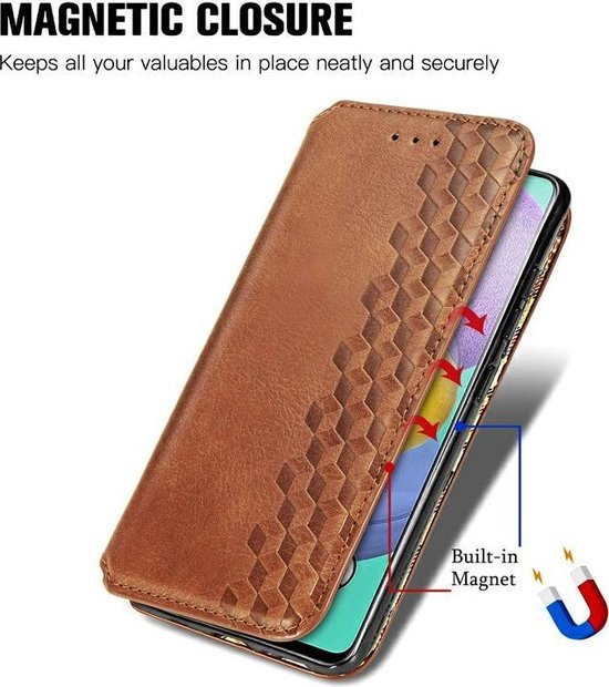 AA Commerce Telefoonhoesje - Book Case - Geschikt Voor Samsung Galaxy A51 5G - Bruin - AA Commerce