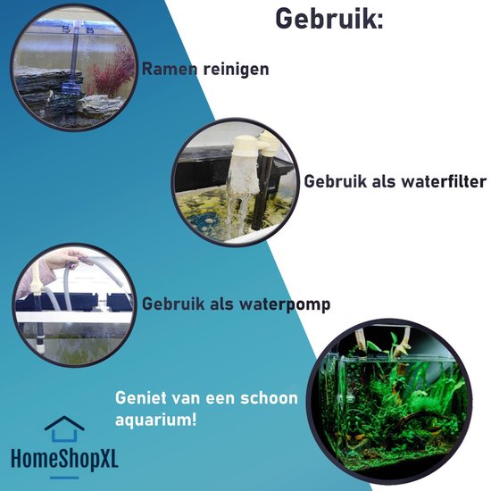 HSXL - Aquarium Stofzuiger voor Bodem - op Batterijen - Draadloos - Pomp - Elektrische Bodem reiniger - Aquarium schoonmaken