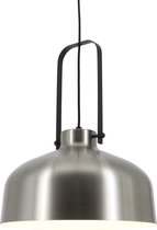 Hanglamp Mendoza Mat Staal/Zwart - Ø37,5cm - E27 - IP20 - Dimbaar > lampen hang mat staal zwart | hanglamp mat staal zwart | hanglamp eetkamer mat staal zwart | hanglamp keuken mat
