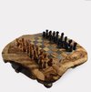 Afbeelding van het spelletje OLIVIEU ~ Intelligente ~ Handgemaakt Schaakspel Hout 33 cm ~ Olijfhouten Schaakbord met Schaakstukken ~ Schaakset
