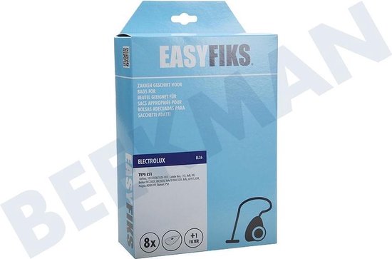 Easyfiks EL36 stofzuigerzakken geschikt voor Electrolux - 8 stuks + 1 filter - Type E51