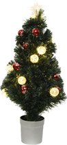 Fiber optic kerstboom/kunst kerstboom met verlichting 90 cm - Kunstbomen/kerstbomen met lampjes/lichtjes