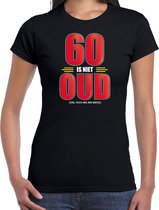 60 is niet oud cadeau t-shirt - zwart - voor dames - 60e verjaardag kado shirt / outfit S