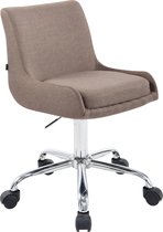 Bureaustoel - Kantoorstoel - Design - In hoogte verstelbaar - Stof - Taupe - 43x34x87 cm