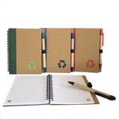 green-goose® Notitieboekje | A6 klein formaat | Duurzaam Bamboe | Gerecycled Papier | Blauw