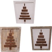 Houten kerstboom set van 3 kleuren 59cm -staand of hangende houten kertsboom