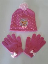Disney - Prinsessen - Princess - Winterset - Muts & Handschoenen - Roze - 54 cm - 100% Acryl