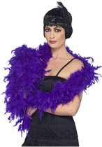 Luxe paarse verkleed veren boa 80 gram 180 cm - Carnaval accessoires