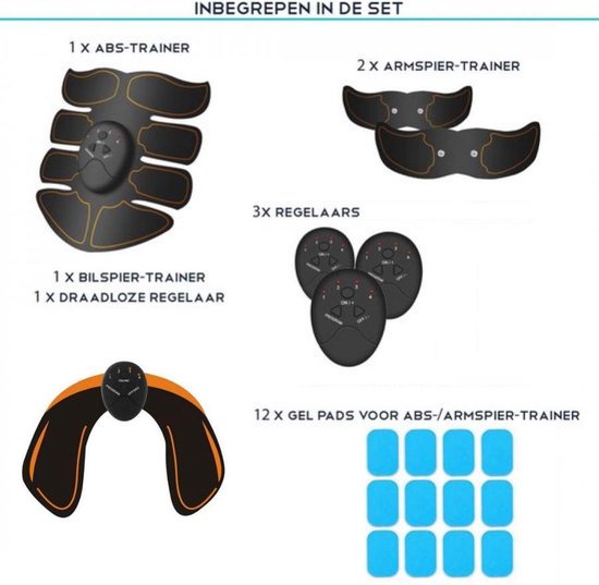 Elektrische Buikspieren Trainer Set Oranje Buiktrainer Afvallen Elektrische Buikspieren Trainer Set Oranje Buiktrainer Afvallen