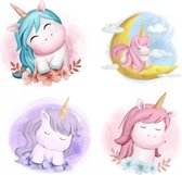 Patches eenhoorn - Strijkapplicaties unicorn - Set van 4 - Kleding badges - Strijkpatches