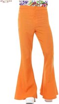 Smiffy's - Jaren 80 & 90 Kostuum - Oranje Disco Broek Wijde Pijpen Man - Oranje - Large - Carnavalskleding - Verkleedkleding